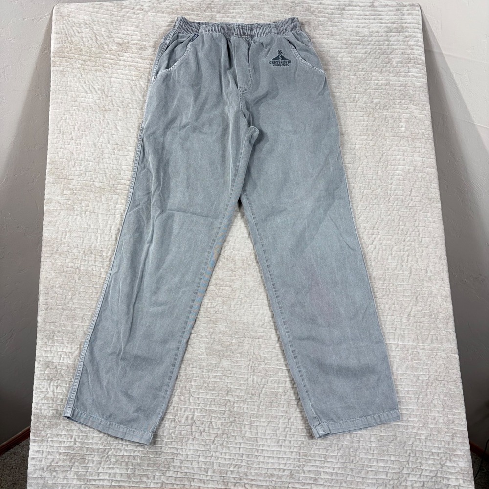 Crazy Shirts Hawaii Original Crater Dyed Gray Cotton Elastic Waist Pants Medium